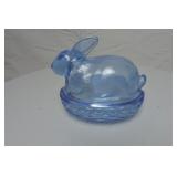 Easter Bunny dish Blue in Color