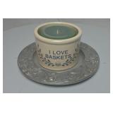 2001 Pewter Plate and Herb Candle