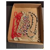 Assorted Beaded Costume Necklaces Including Faux P