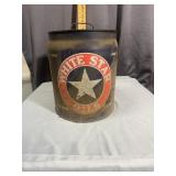 Antique White Star Oils Five Gallon Metal Canister