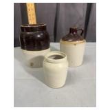 Antique Salt Glazed Stoneware Crock Jar and Whiske