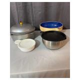 Assorted Cookware Lot Featuring Stoneware Bail Bow