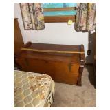 Antique Brass Mounted Wooden Cedar Chest Blanket B
