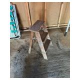 Wooden Two Step Folding Utility Ladder Step Stool