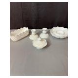 Fenton White Milk Glass Hobnail Tableware and Cand