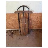 Shooting Star Wooden Snow Sled With Metal Runners