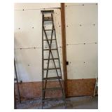 Tall Wooden Orchard Stepladder with Tapered Design