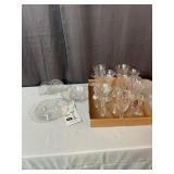 Fostoria Heather Etched Glass Stemware and Serving