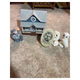 Plastic Canvas Dollhouse and Mixed Decorative Figu