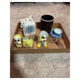 Assorted Ceramic Novelties Including Dog Planters