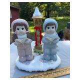 Lighted Ceramic Christmas Carolers Holiday Tableto