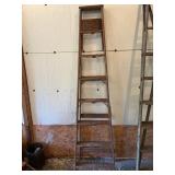 Traditional Tall Wooden Folding Stepladder Worksho