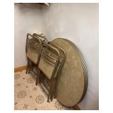 Metal Folding Card Table and Four Matching Chairs
