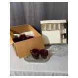 Federal Glass Snack Sets and Ruby Red Glassware Se