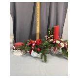 Holiday Candle Centerpiece Trio with Snowman Holde