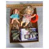 Dolls Metal Figurines and Dollhouse Miniatures Lot
