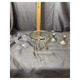 Silverplate and Lead Crystal Tableware Candlestick