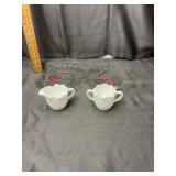Fenton Hobnail Milk Glass Creamer Sugar and Annive