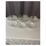Pressed and Cut Clear Glass Bowls and Serving Dish