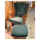 Oak Glider Rocker Armchair with Matching Gliding O