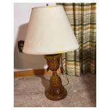 Mediterranean Revival Amber Glass Table Lamp with