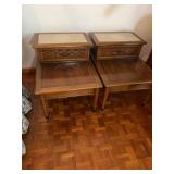Pair of Mid Century Modern Two Tier End Tables