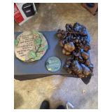 Carved Fruit Wall Plaque with Memorial Garden Ston