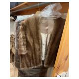 Genuine Mink Fur Full Length Coat and Mink Capelet