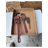 Assorted Cast Iron Pipe Wrenches Lot of Three