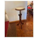 Antique Victorian Marble Top Walnut Pedestal Plant