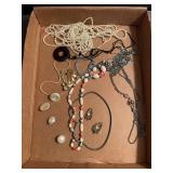 Assorted Costume Jewelry Lot Including Faux Pearl