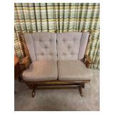 Traditional Four Post High Back Wooden Glider Love