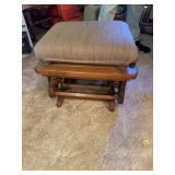 Solid Wood Gliding Ottoman with Padded Upholstered
