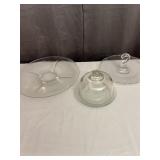 Clear Glass Servingware Set with Cloche and Tidbit