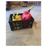 Blitz Gasoline Can and Fluid Jugs in Folding Crate