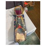 Badminton Set with Four Racquets Net and Vinyl Car