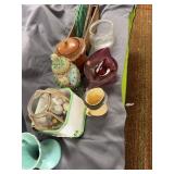 Assorted Collectibles Including Glass Fruit Jar wi