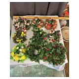 Assorted Artificial Holiday Candle Rings And Flora