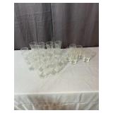 Etched Starburst Glassware Service Stemmed Goblets