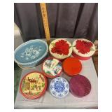 Assorted Lithographed Tin Containers and Hand Pain
