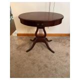 Mersman Mahogany Oval Lyre Base Duncan Phyfe Occas