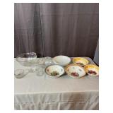 Pyrex Clear Glass Mixing Bowls and Assorted Cerami