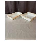 Fire-King Wheat Pattern Milk Glass Baking Dishes P