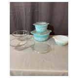 Pyrex Butterprint Turquoise Casserole Dishes and G