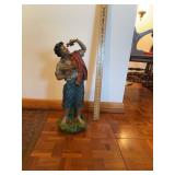 Painted Terracotta Figure of a Boy Eating Grapes