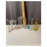 Assorted Clear and Colored Pressed and Blown Glass