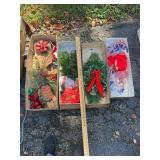 Holiday Decorative Wall Swags Wood Sled And Artifi
