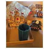 Painted Cast Iron Galleon Radio Lamp and Decorativ