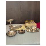 Silver Plate Tableware Service Lot With Creamer Su