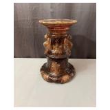Victorian Majolica Glazed Ceramic Plant Stand Pede